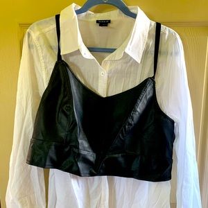 Torrid top with pleather vest